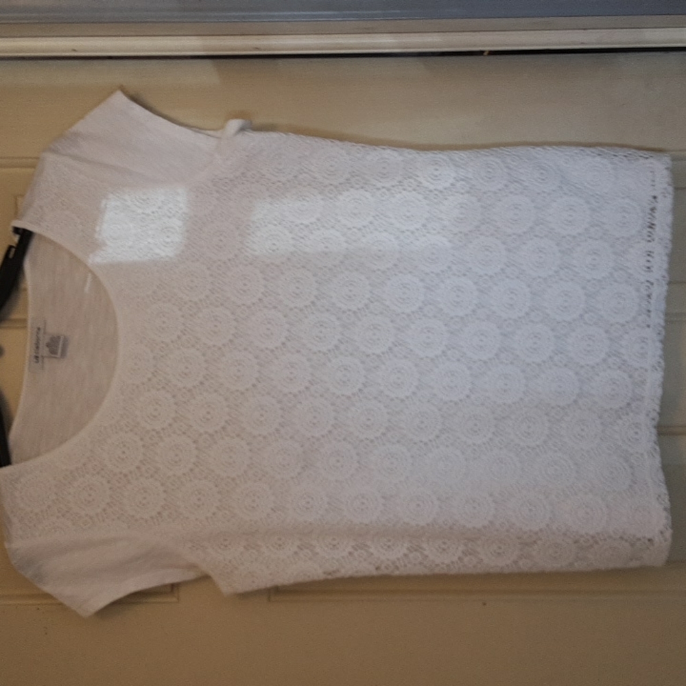 Liz Claiborne White Knit Top XL